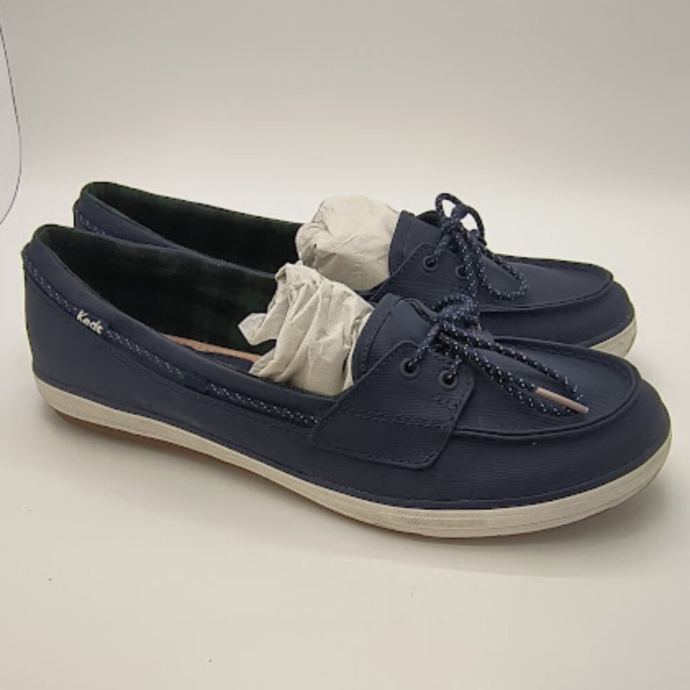 Women's Size 11 Navy Blue Keds Ortholite Center III Boat Twill Slip-On